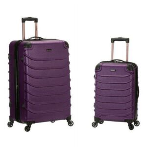 Rockland 20” Unisex 2-Piece Hardside Spinner Luggage Set, Purple