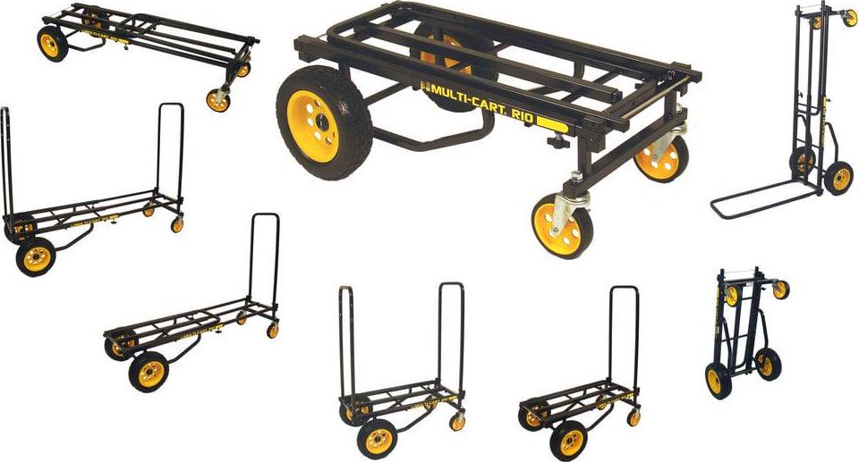 Odyssey OR10RT RockNRoller 8 in 1 DJ Equipment Heavy Duty Multi Cart, Black