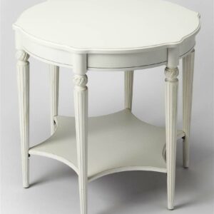 Bainbridge Round Side Table in White 0557222