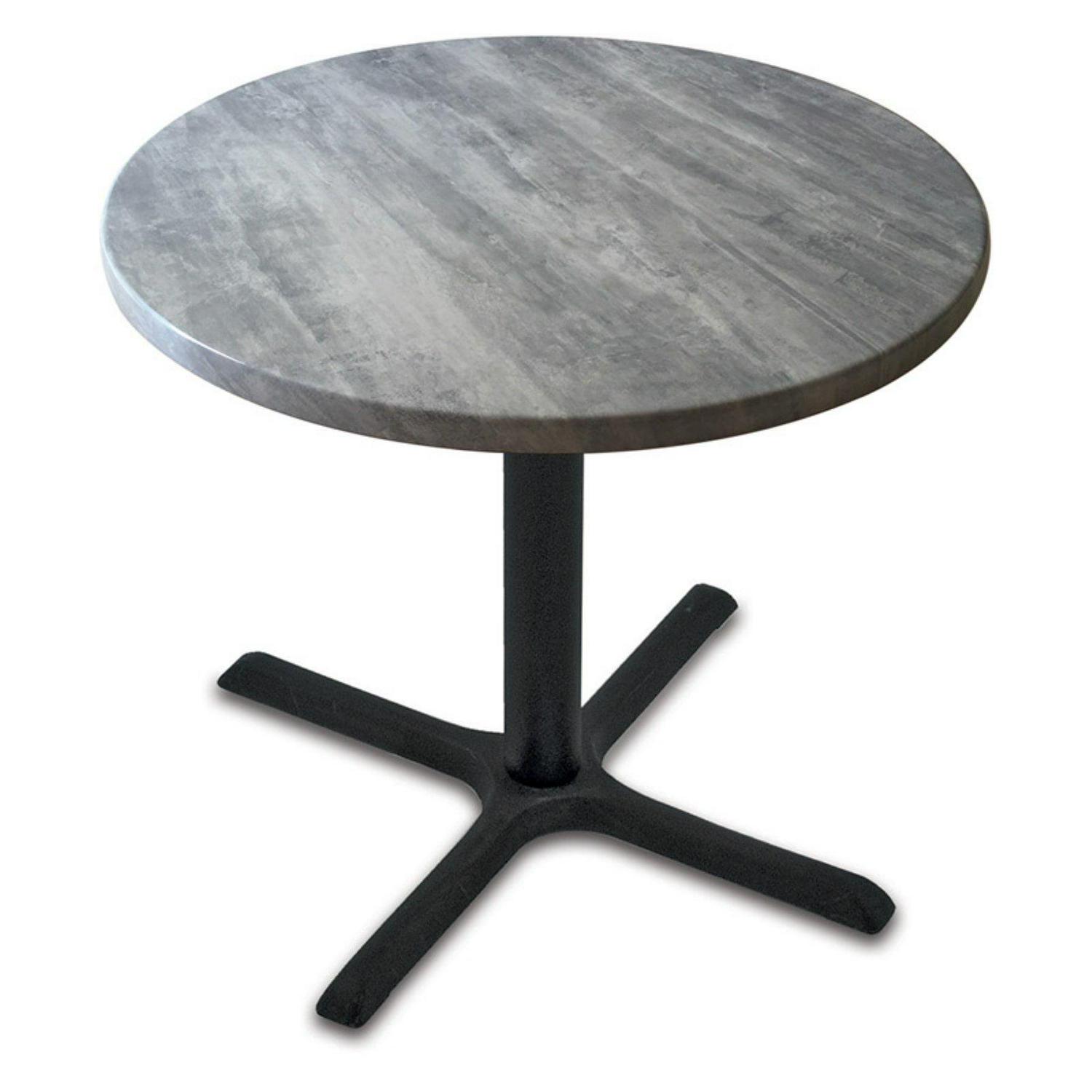 30" Tall OD211 Indoor/Outdoor All-Season Table with 36" Diameter Black Steel Top - Image 3
