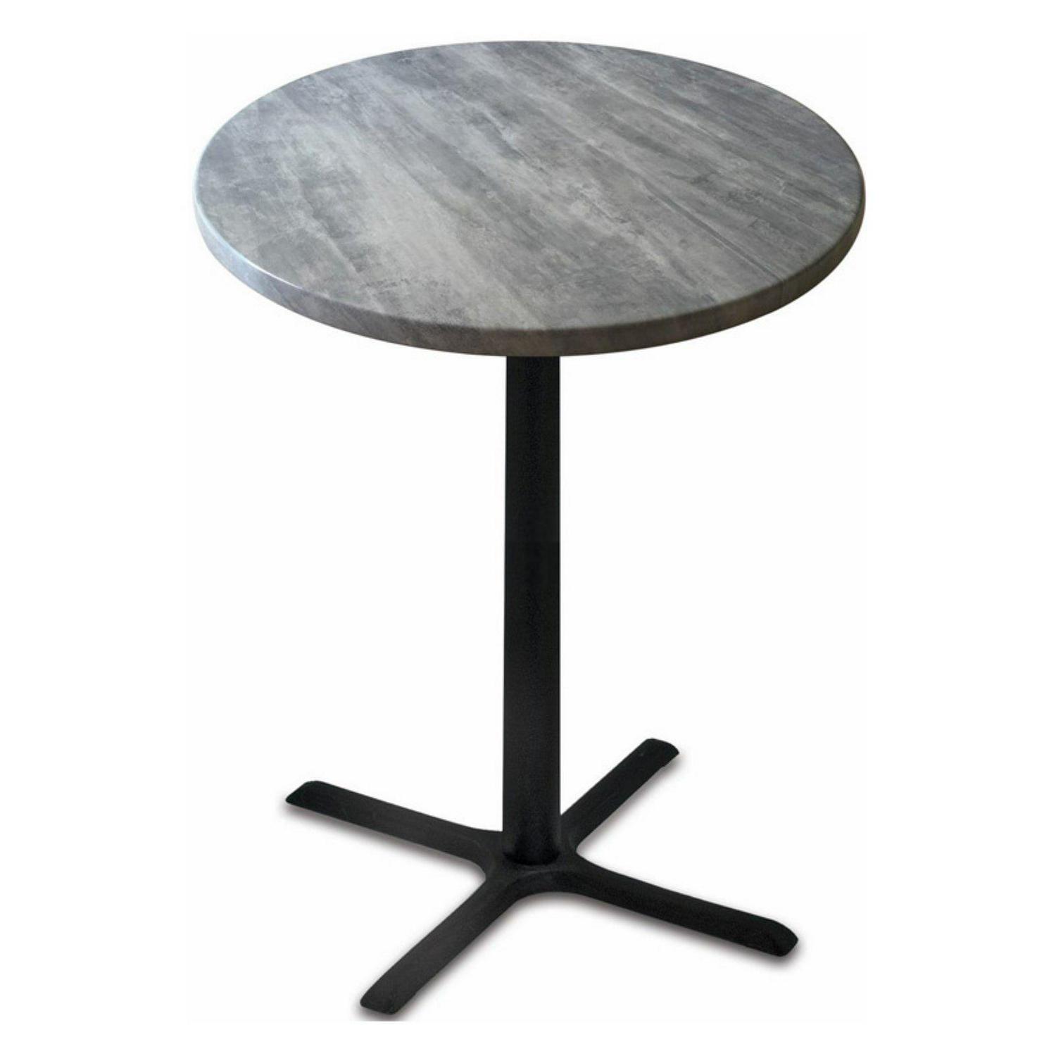 30" Tall OD211 Indoor/Outdoor All-Season Table with 36" Diameter Black Steel Top - Image 2