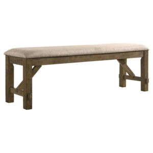 Roundhill Furniture Raven Upholstered Bench, Brown