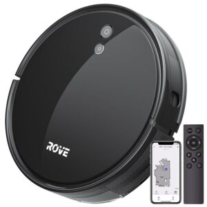 Rove Robot Vacuum Cleaner, 2000 Pa Strong Suction & 2600mAh Battery Life Robotic Sweeper with 600ML Dustbin, Automatic Self-Charging, Ideal for Pet Care, Hard Floor and Low Pile Carpet