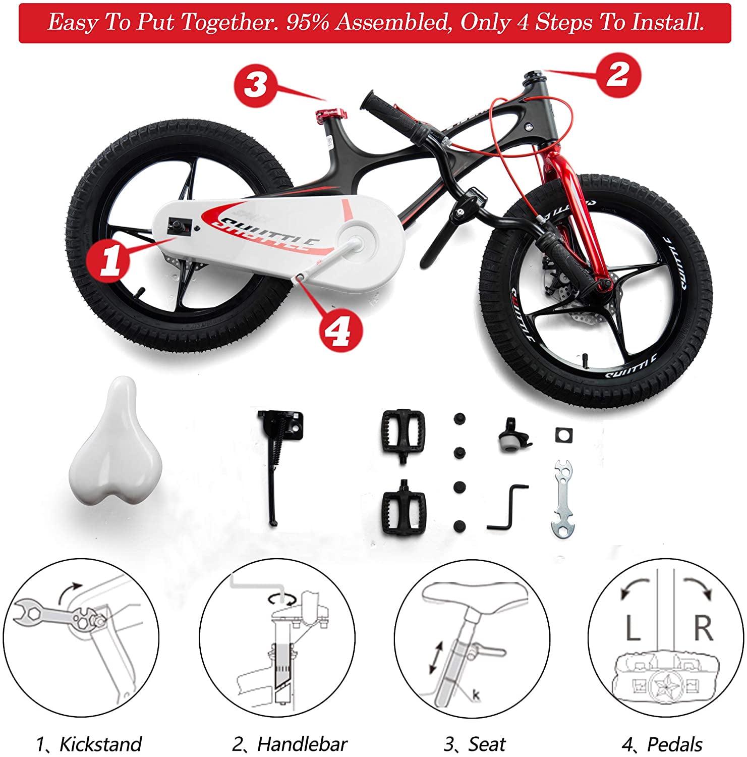 RoyalBaby 18 inch Magnesium Space Shuttle Kid's Bike, White - Image 5