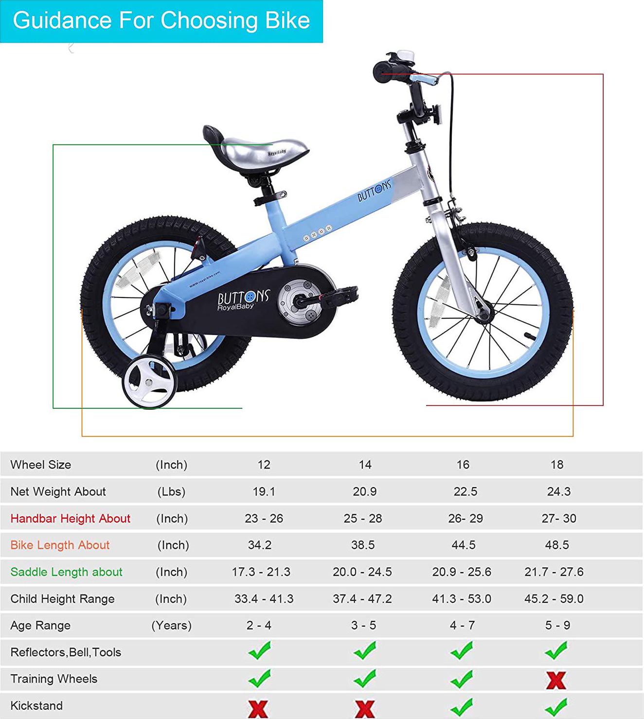 RoyalBaby Buttons 18 inch Kid's Bicycle Matte Blue With Kickstand - Image 2