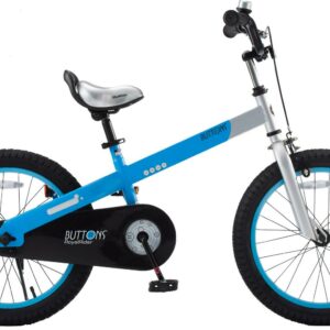RoyalBaby Buttons 18 inch Kid's Bicycle Matte Blue With Kickstand