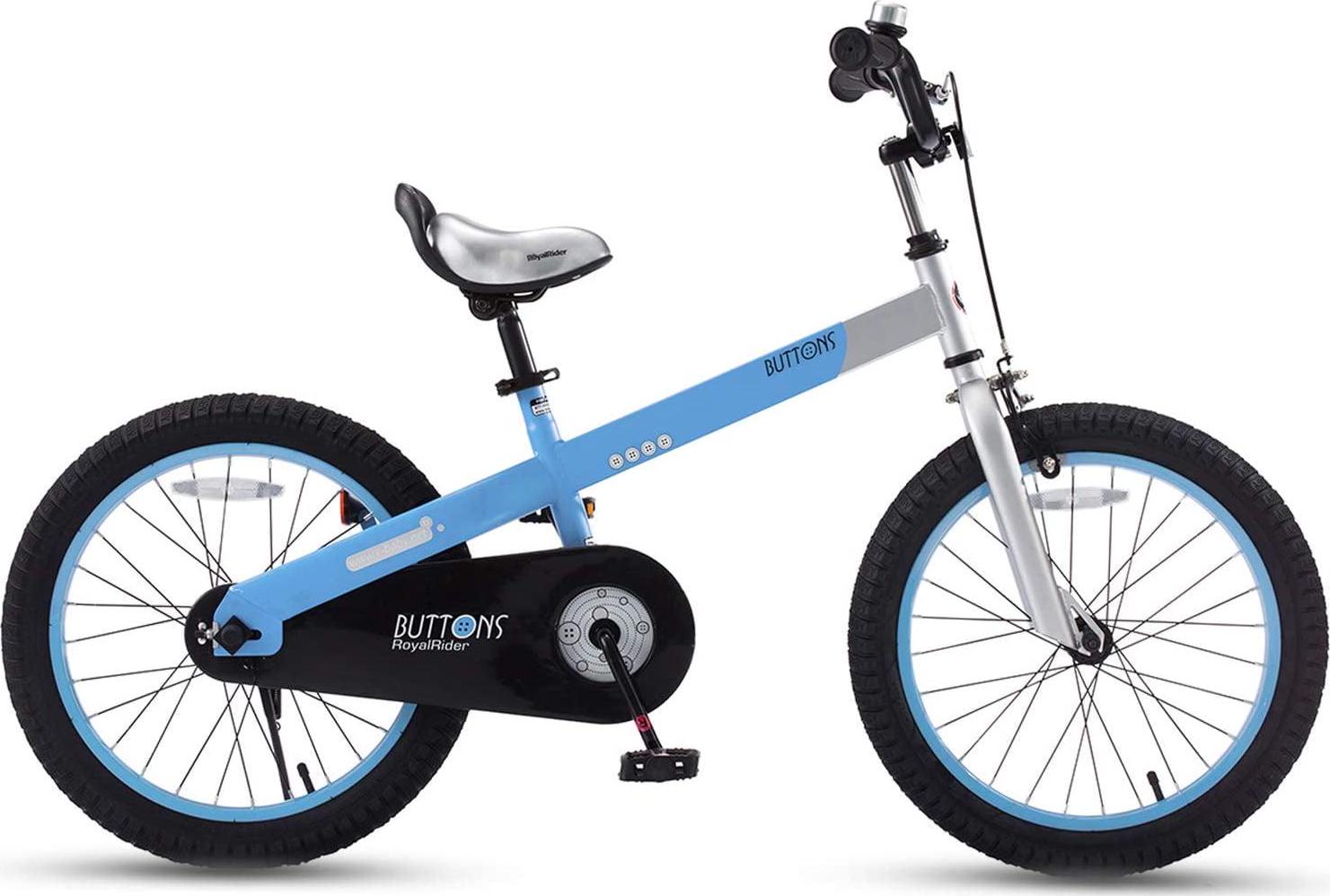 RoyalBaby Buttons 18 inch Kid's Bicycle Matte Blue With Kickstand - Image 3
