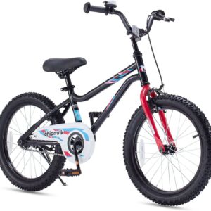 RoyalBaby Chipmunk Kids Bike Boys Girls 18 Inch Bicycle with Kickstand Black