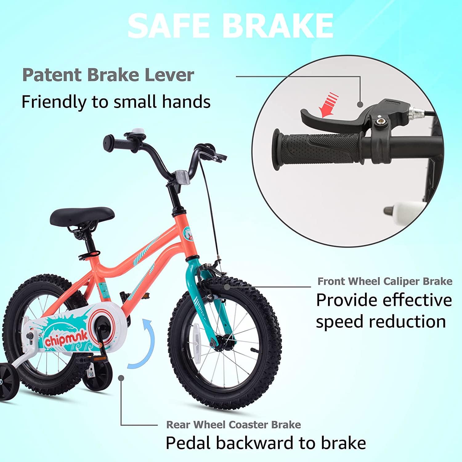 RoyalBaby Chipmunk Kids Bike Boys Girls 14 Inch Bicycle with Training Wheels Red - Image 2