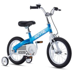 RoyalBaby Formula 14" Kids Bike with Training Wheels & Coaster Brake, Blue
