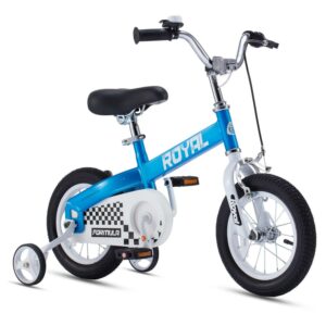 RoyalBaby Formula 16'' Kids Bike with Kickstand and Training Wheels, Blue