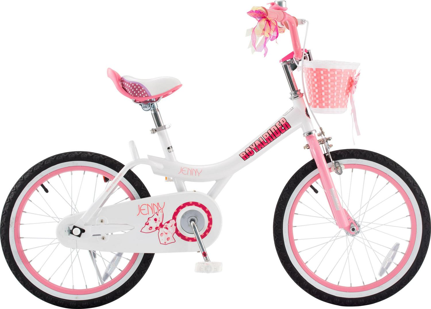 RoyalBaby Jenny Princess 18 inch Girl's Bicycle, White & Pink - Image 4