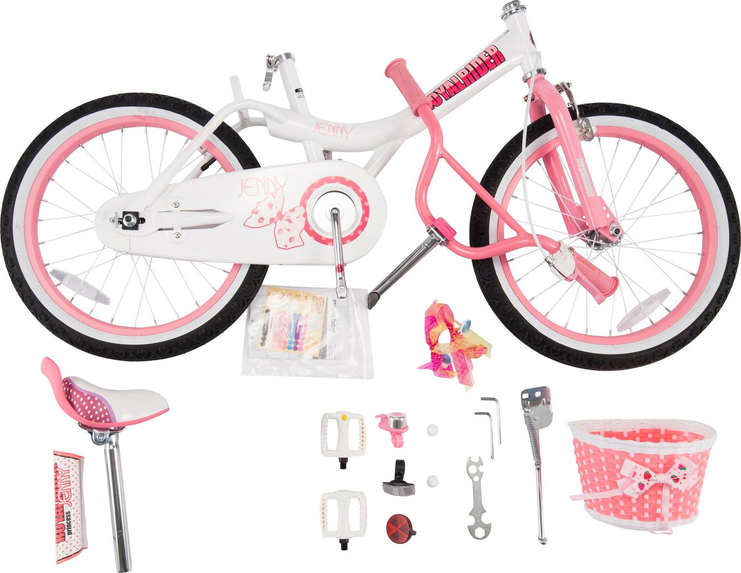 RoyalBaby Jenny Princess 18 inch Girl's Bicycle, White & Pink - Image 8