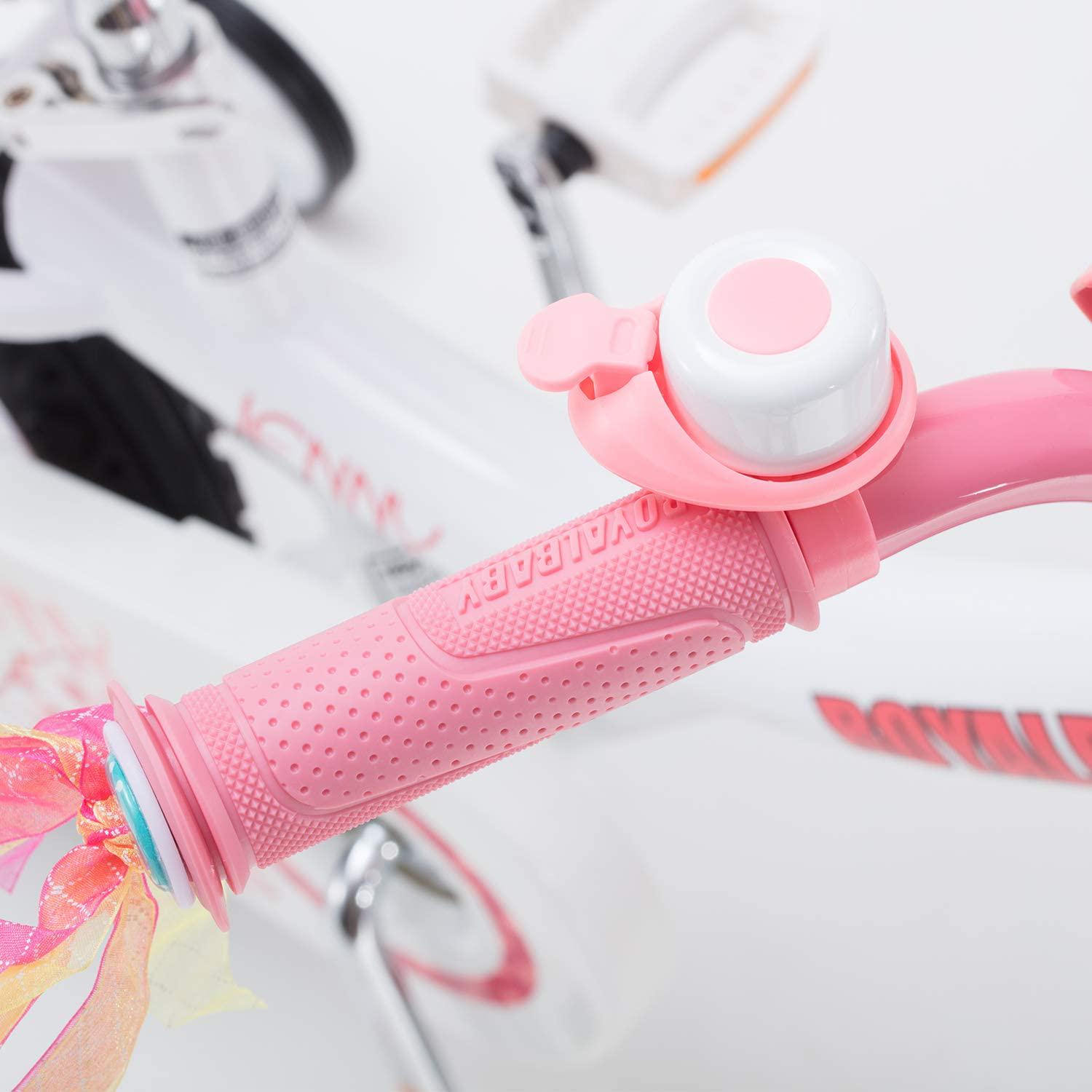 RoyalBaby Jenny Princess 18 inch Girl's Bicycle, White & Pink - Image 7