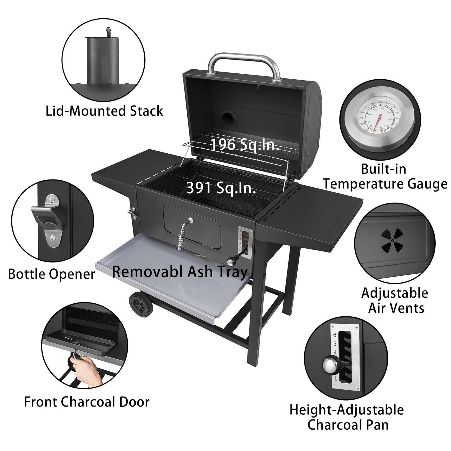 Royal Gourmet CD1824AC 24-Inch Charcoal Grill, with Cover - Image 5