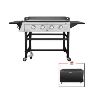 Royal Gourmet GB4001C 4-Burner 52000-BTU Propane Gas Grill Griddle, 36"L, With Cover