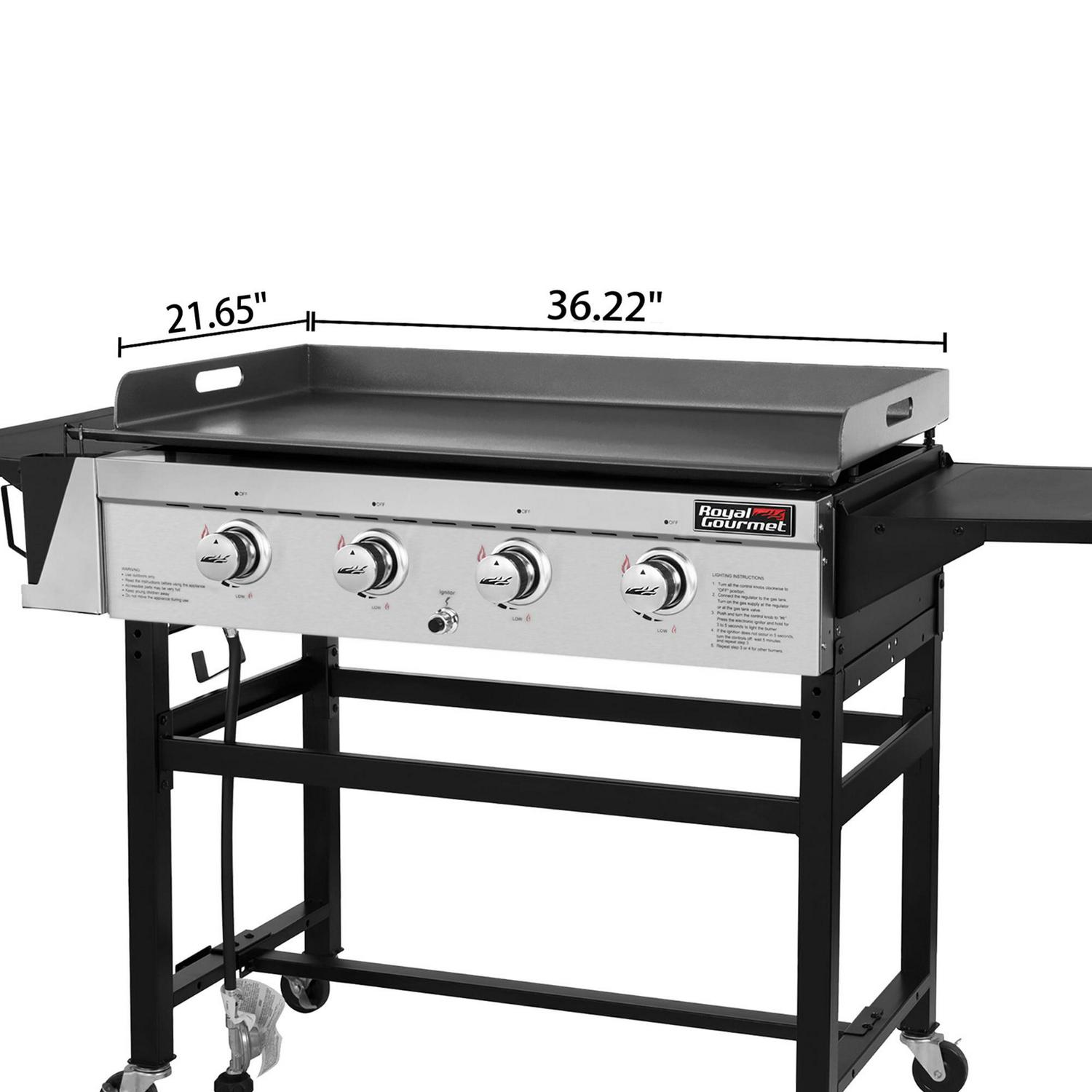 Royal Gourmet GB4001 4 Burner Flat Top Gas Griddle, 52,000 BTU for Outdoor Cooking - Image 4