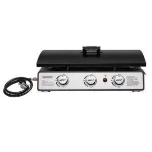 Royal Gourmet PD2301S 24" 3-Burner Portable Gas Griddle with Top Hard Cover