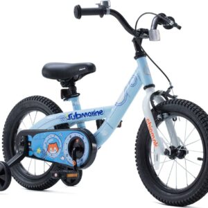 Royalbaby Chipmunk Boys, Girls and Kid's Submarine Steel 14 In. Bike Training Wheels, Blue