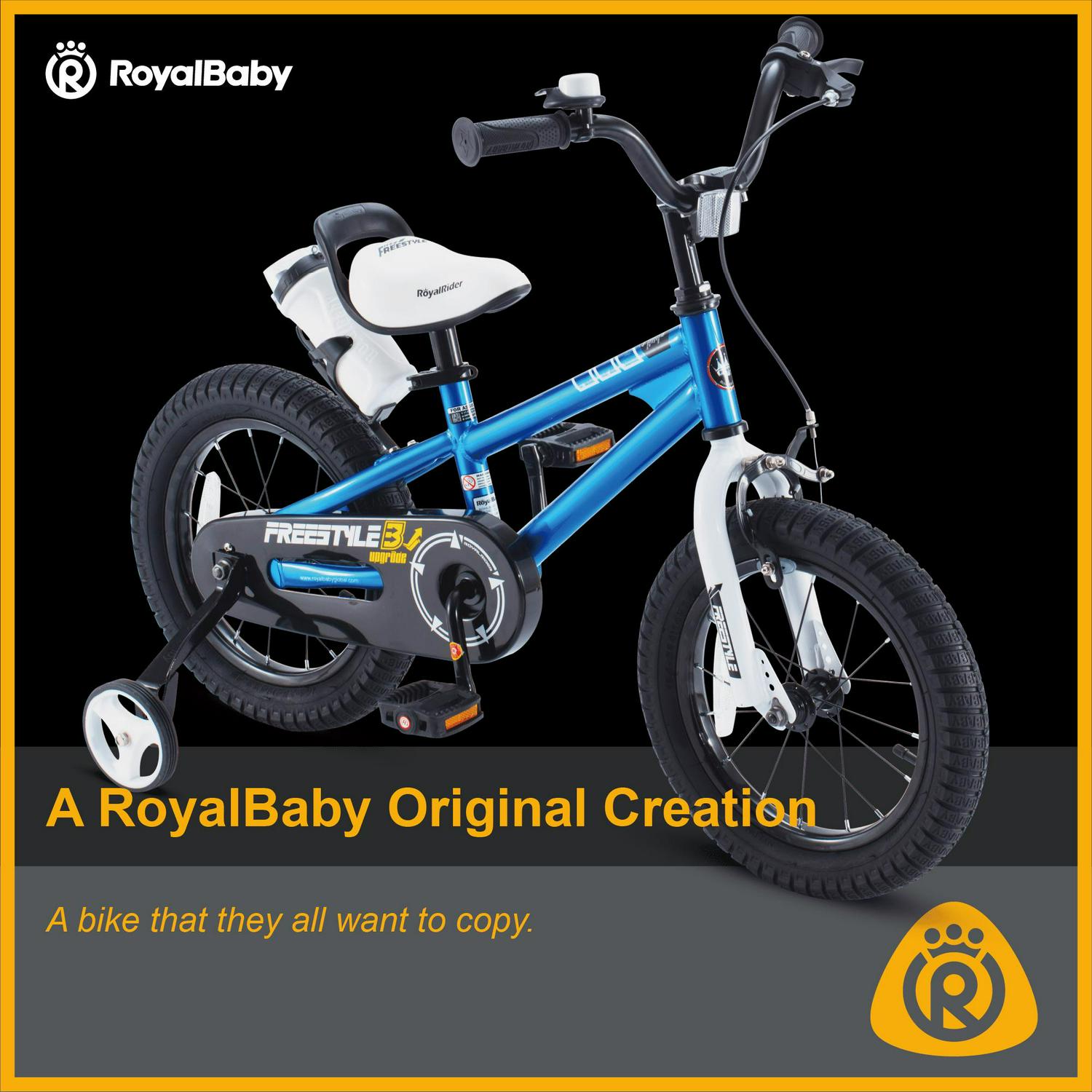 Royalbaby Freestyle 12" Kids Bicycle for Boys Girls, Ages 3-4 Years, Blue - Image 8