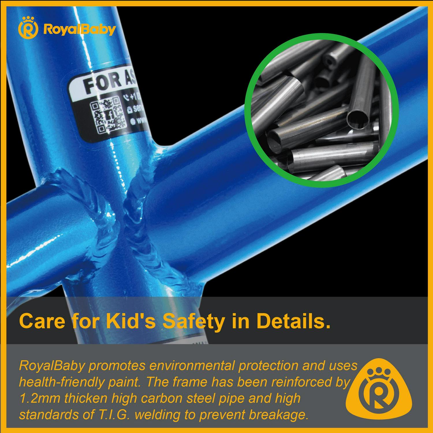 Royalbaby Freestyle 12" Kids Bicycle for Boys Girls, Ages 3-4 Years, Blue - Image 12