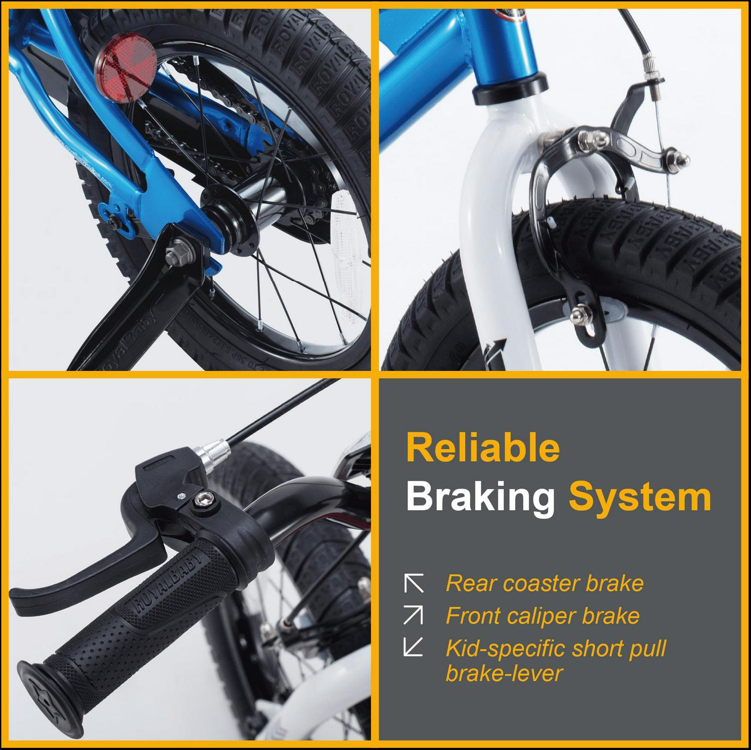 Royalbaby Freestyle 12" Kids Bicycle for Boys Girls, Ages 3-4 Years, Blue - Image 3