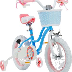 Royalbaby Girls Kids Bike Star Girl 12 In Bicycle Basket Training Wheels Blue Child's Cycle