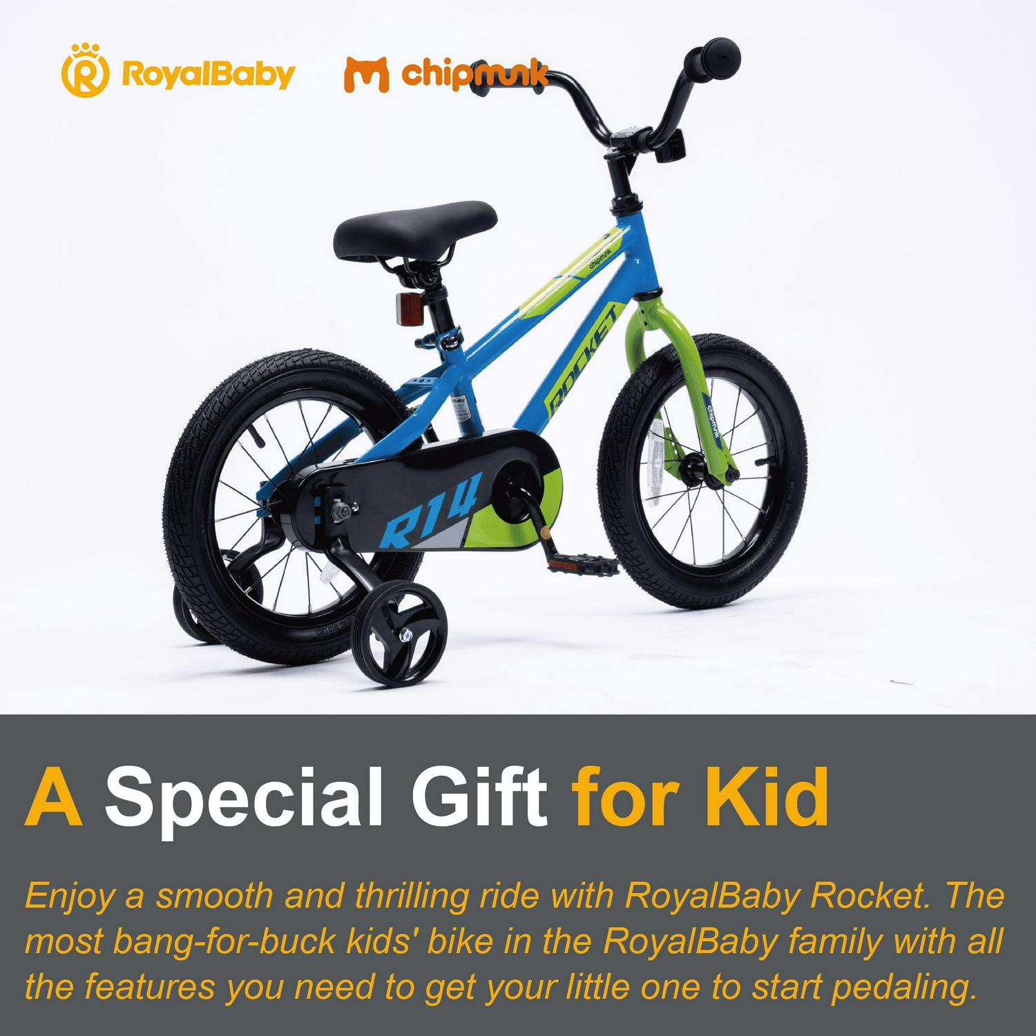 RoyalBaby Rocket 12 inch Bicycle with Training Wheels, Unisex, Ages 3-4, Blue - Image 12