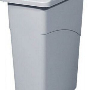 Rubbermaid Commercial Slim Jim Confidential Document Receptacle w/Lid Rectangle 23gal Light Gray