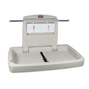 Rubbermaid Commercial Horizontal Baby Changing Station with Accessory Shelf and Safety Strap