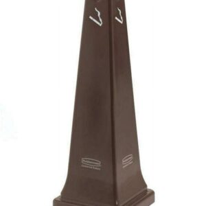 Rubbermaid Commercial GroundsKeeper Cigarette Waste Collector, Pyramid, 1 gal, Plastic/Steel, Black -RCP257088BLA