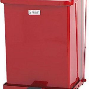 Defenders Biohazard Step Can Square, Steel, 4 gal, Red