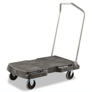 Triple Trolley with User Friendly Handle, Standard Duty with 5 In Casters, Black