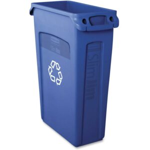 Rubbermaid Commercial Products SLIM JIM 23 Gallon Vented Recycling Container , Blue
