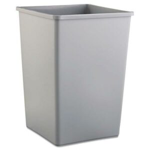 Rubbermaid Commercial Untouchable Waste Container Square Plastic 35gal Gray 3958GRA