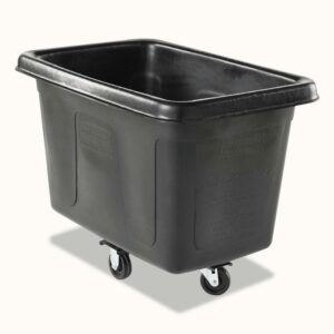 Rubbermaid Commercial FG460800BLA 300 lbs. Capacity 59 Gallon Plastic Cube Truck - Black