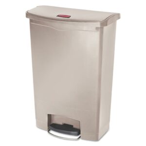 Rubbermaid Commercial Slim Jim Resin Step-On Container Front Step Style 24 gal Beige 1883552