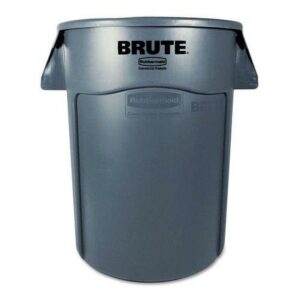 Rubbermaid Commercial FG264360GRAY Brute 44-Gallon Round Plastic Vented Container - Gray