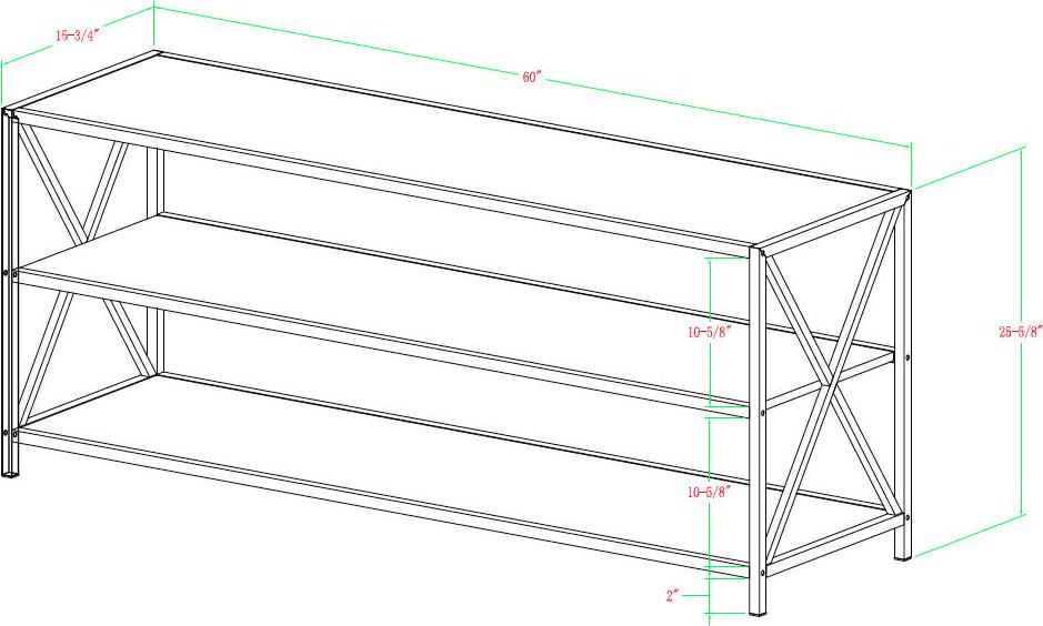 Walker Edison Rustic Metal 3-Shelf Bookcase, Barnwood - Image 9