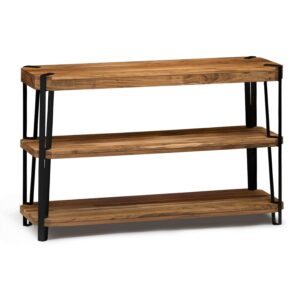 Ryegate Natural Solid Wood with Metal Media Console Table, Natural