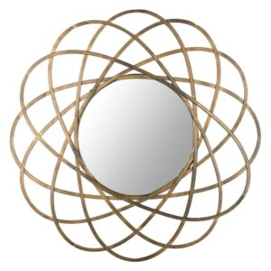 SAFAVIEH 13" Round Geometric Galaxy Wall Mirror, Antique Gold