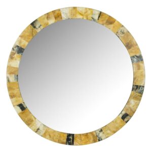 SAFAVIEH 25" Round Lydia Artisan Marbled Mirror, Multi
