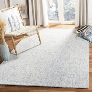 SAFAVIEH Abstract Emely Abstract Wool Area Rug, Ivory/Blue, 6' x 9'