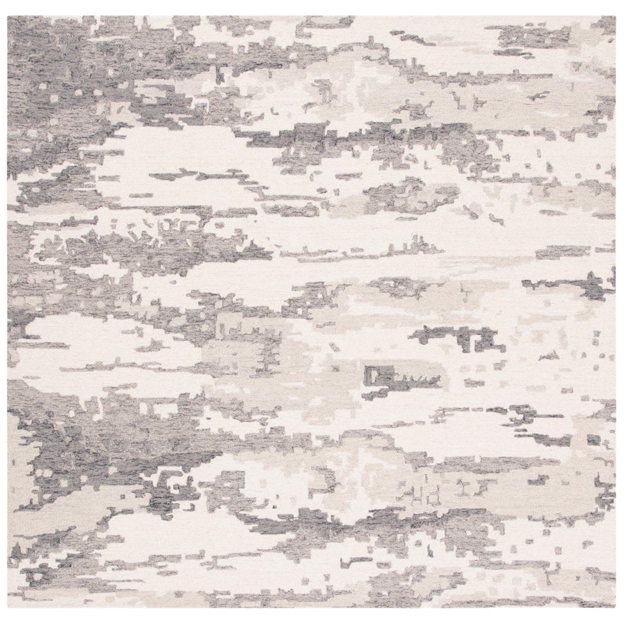SAFAVIEH Abstract Seachlann Abstract Wool Runner Rug, Charcoal/Ivory, 2'3" x 8' - Image 6