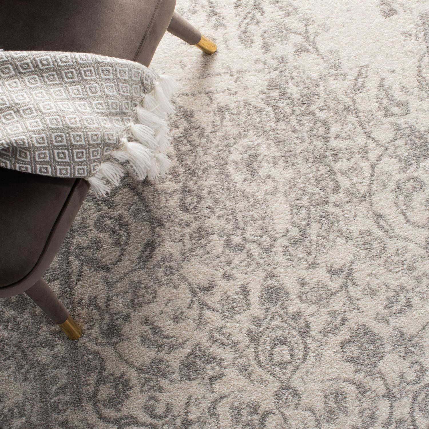 SAFAVIEH Adirondack Zoey Distressed Area Rug, Ivory/Silver, 9' x 12' - Image 8