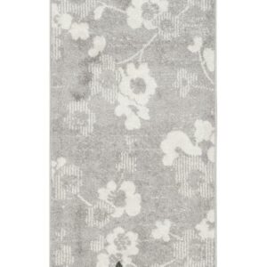 SAFAVIEH Adirondack Hortense Floral Runner Rug, Silver/Ivory, 2'6" x 22'
