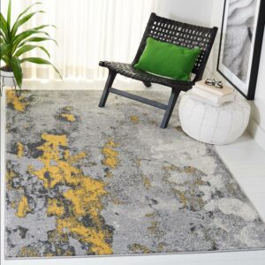 SAFAVIEH Adirondack Ladonna Abstract Area Rug, Grey/Yellow, 10' x 10' Square