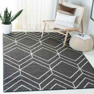SAFAVIEH Adirondack Caitriona Geometric Squares Area Rug, Brown/Ivory, 5'1" x 7'6"