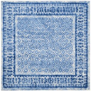 SAFAVIEH Adirondack Royston Traditional Area Rug, Silver/Blue, 6' x 6' Square