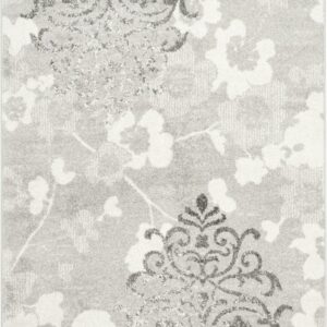 SAFAVIEH Adirondack Hortense Floral Area Rug, Silver/Ivory, 5'1" x 7'6"